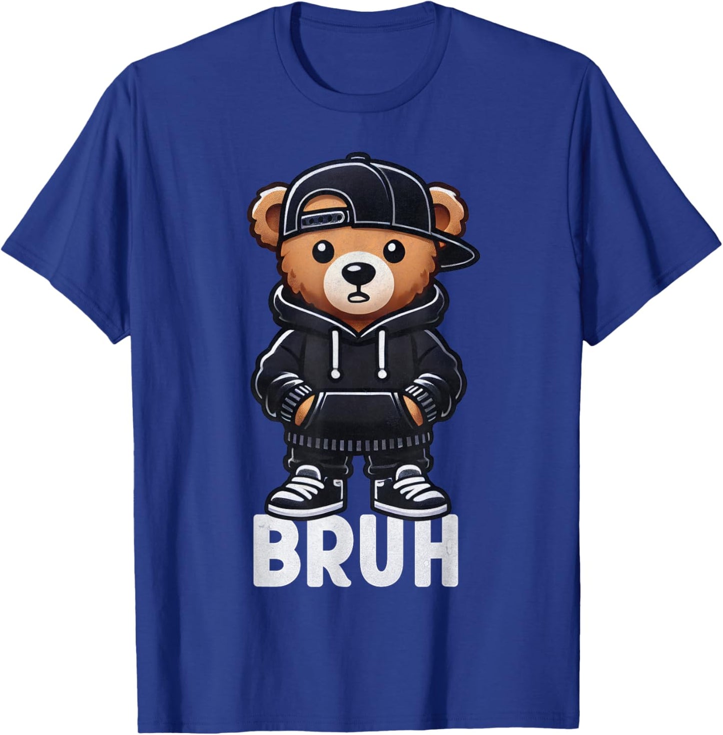 Funny Bruh Meme Hip Hop Teddy Bear Teenager Boys Teen Saying T-Shirt - T-Shirt | Royal