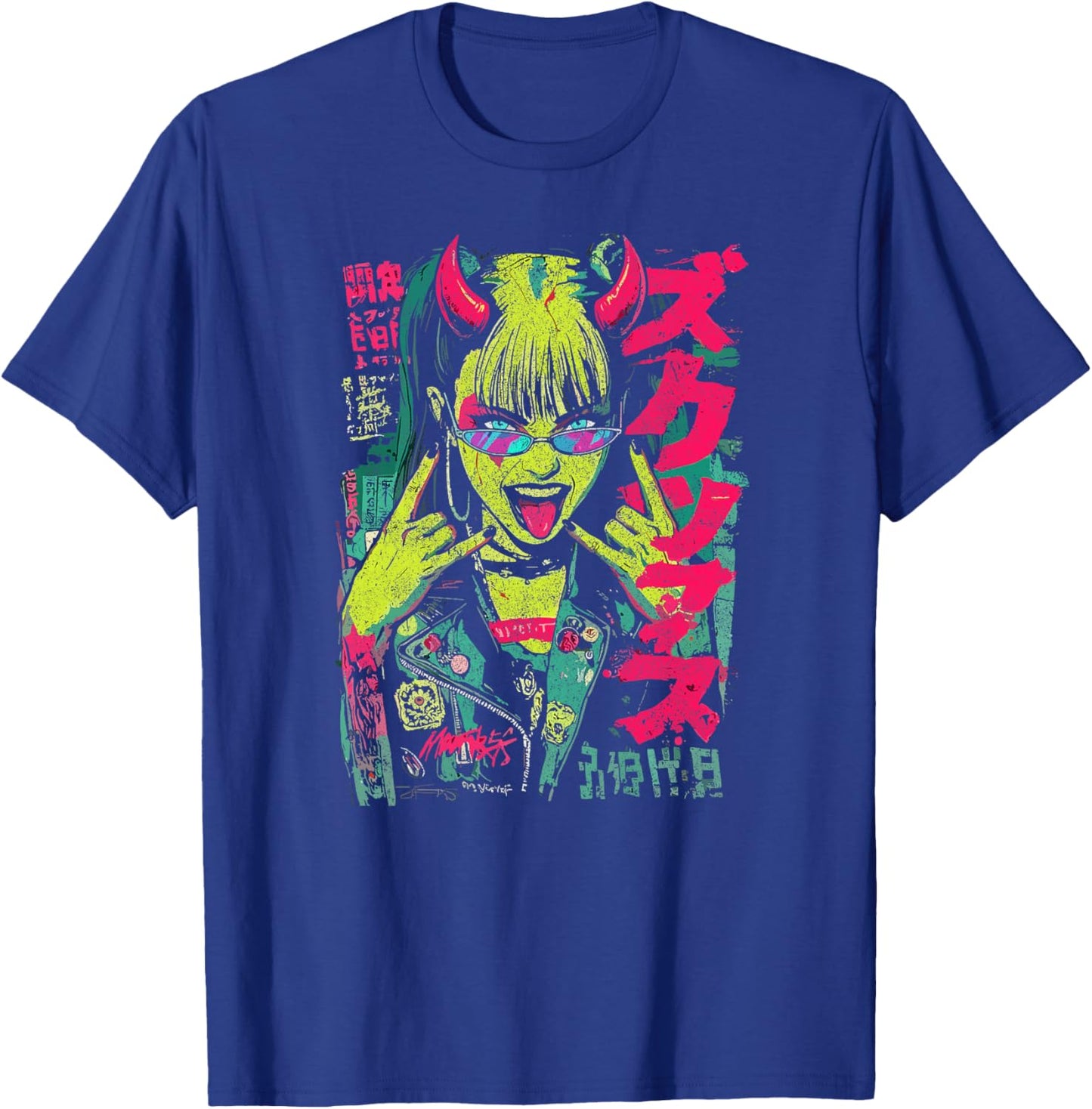 Streetwear Japonais Horreur Gothique Girl Cyberpunk Y2K Anime Haut de Gamme T-Shirt - T-Shirt | Royal