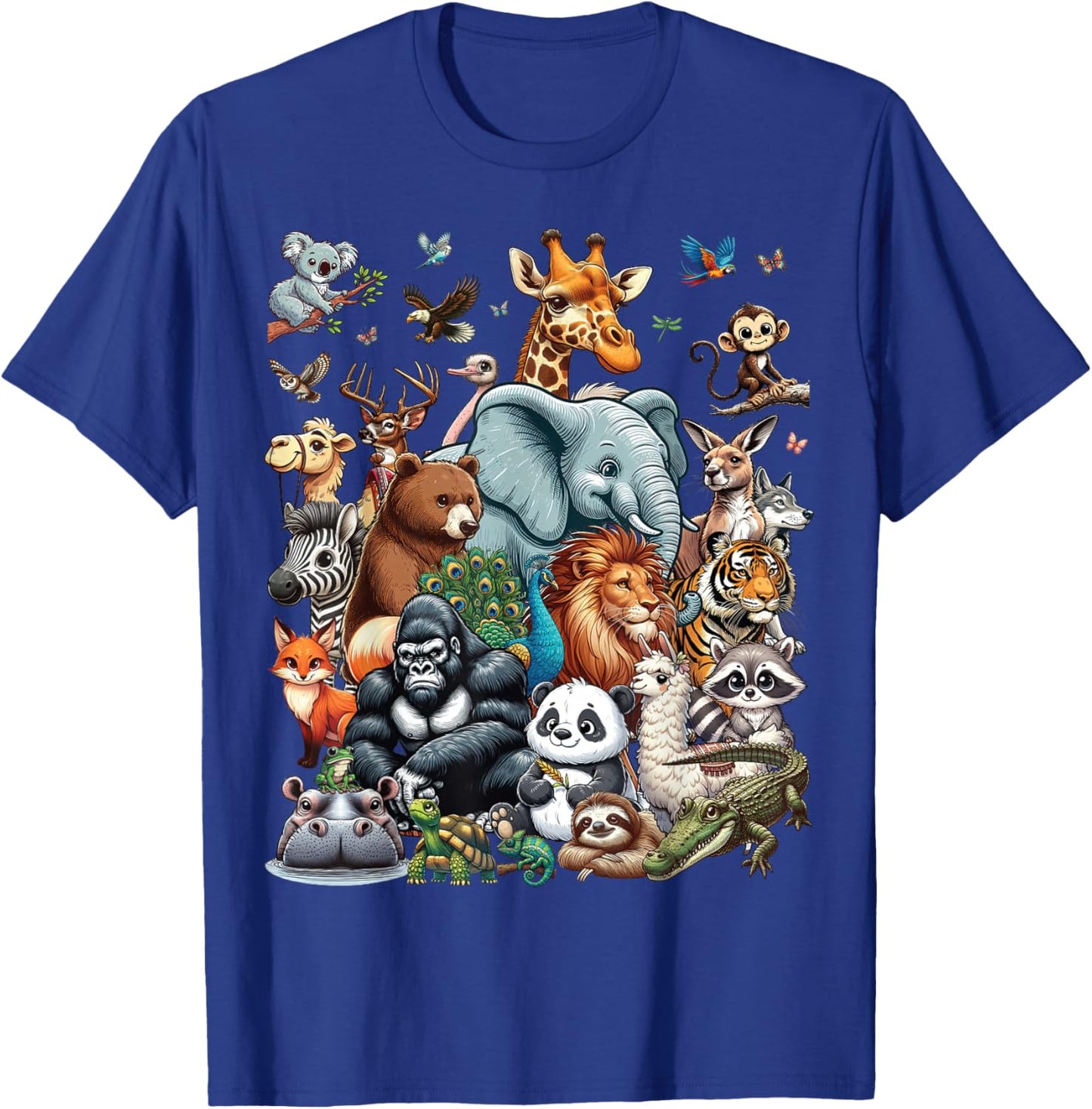 Zoo Animals Wildlife Safari Jungle Zoo Birthday Party T-Shirt - T-Shirt | Royal