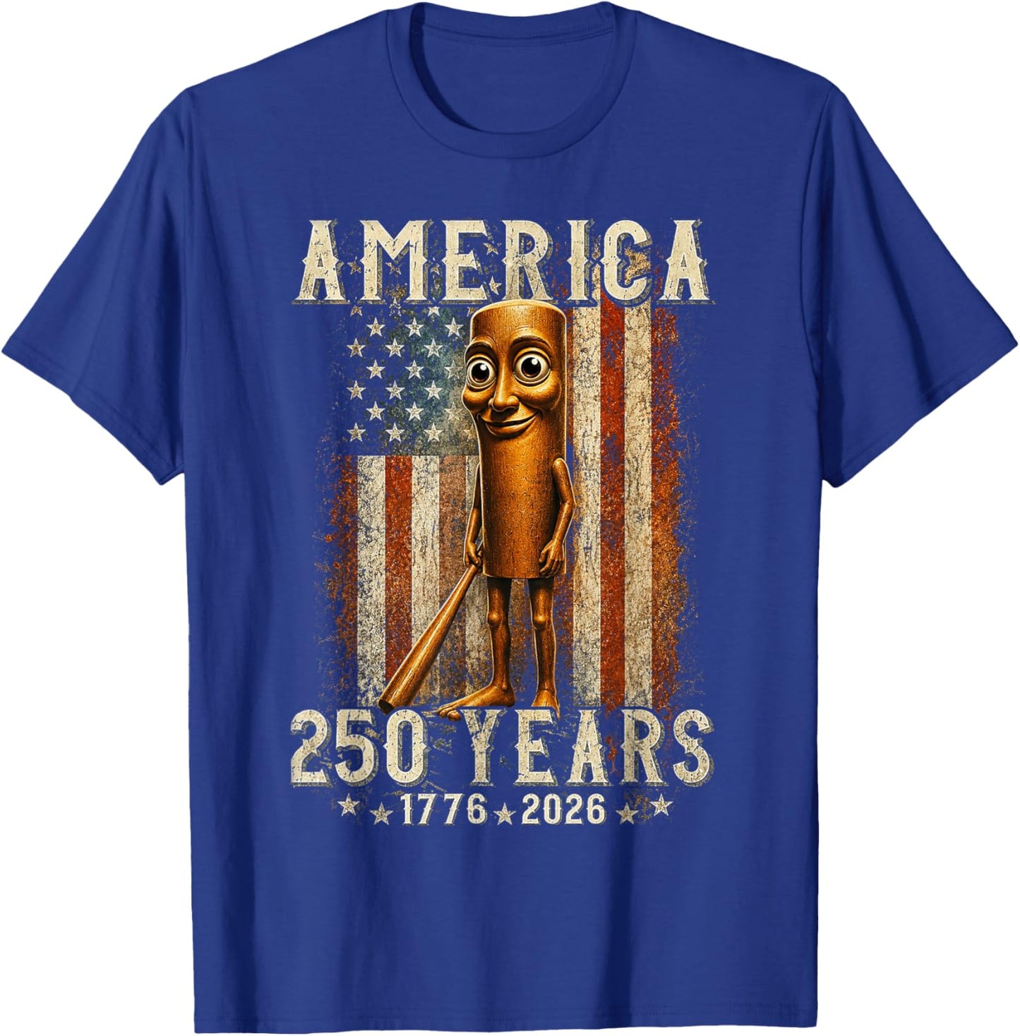 Retro Meme Tung Tung Tung Sahur Brainrot 250 Years American T-Shirt - T-Shirt | Royal
