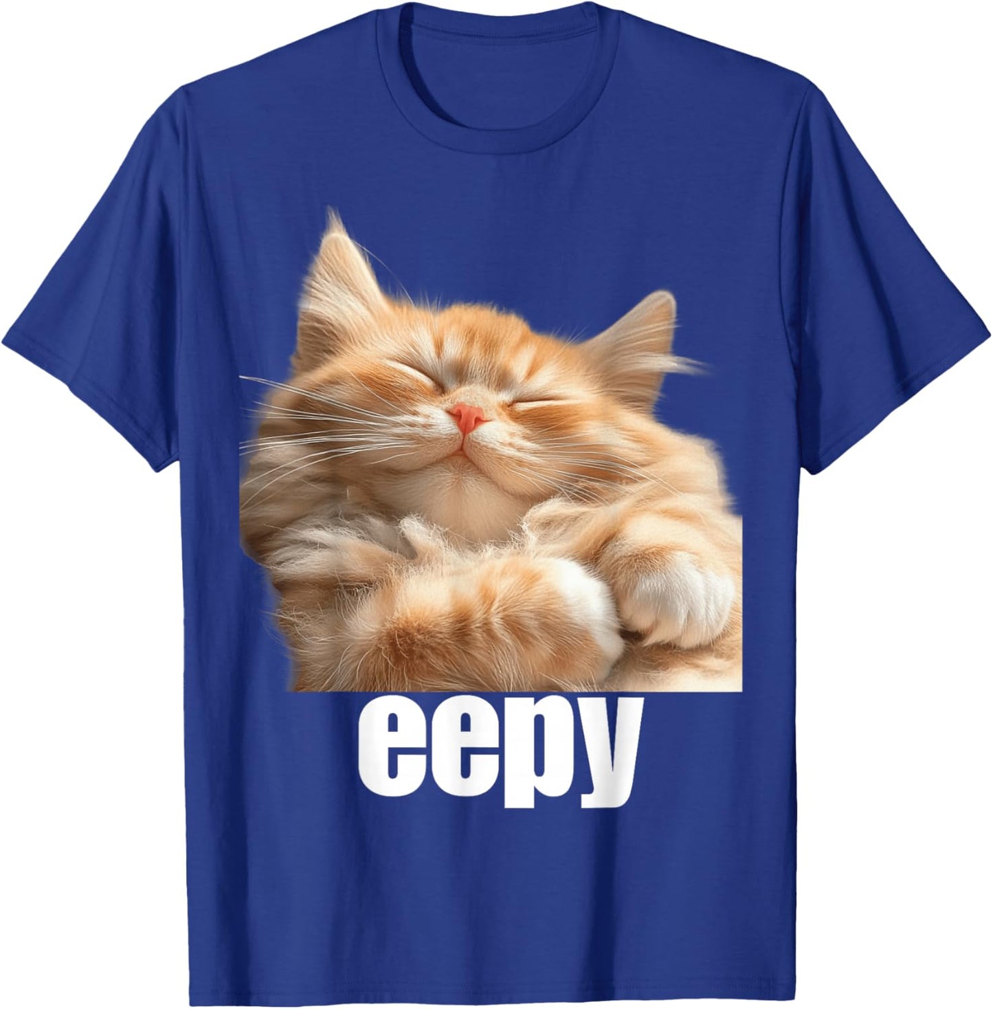 Eepy Cat, Silly Sleepy Cat Meme Cute fluffy cat lovers Women Girls Kids T-Shirt - T-Shirt | Royal