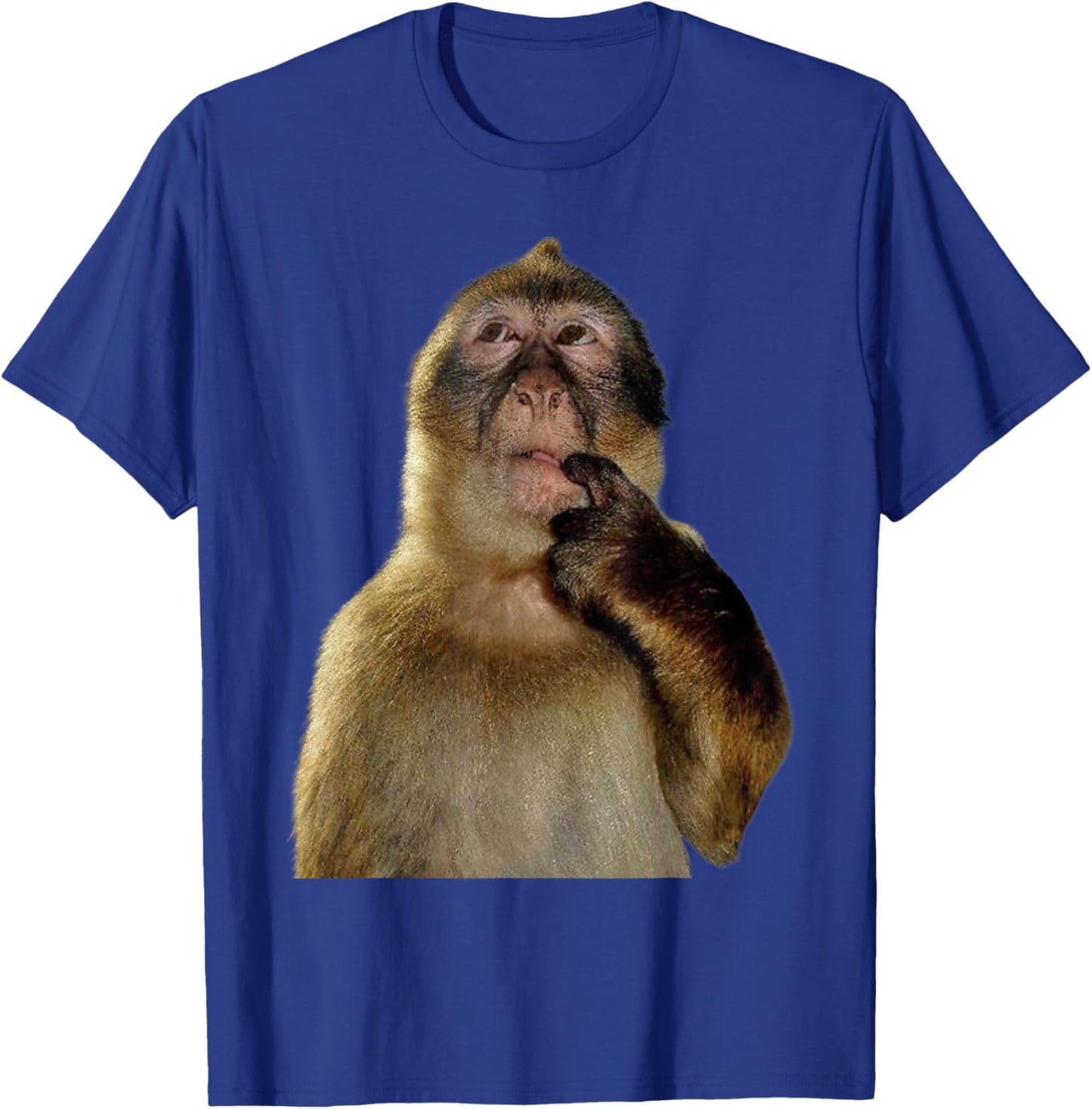 Funny Meme Thinking Monkey Brainrot Internet Meme T-Shirt - T-Shirt | Royal