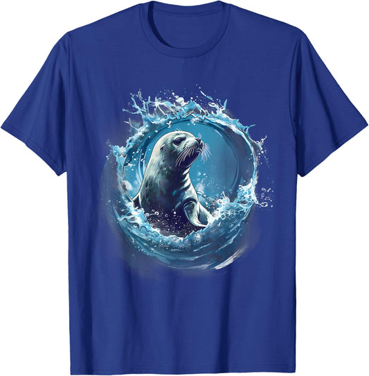 Seal Sea Ocean Animal Ocean Sea Seal Artwork Marine Mammal T-Shirt - T-Shirt | Royal