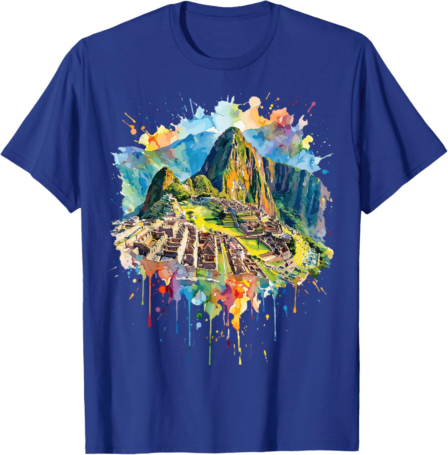 Machu Picchu Watercolor Style Peru Inca Ruins T-Shirt - T-Shirt | Royal