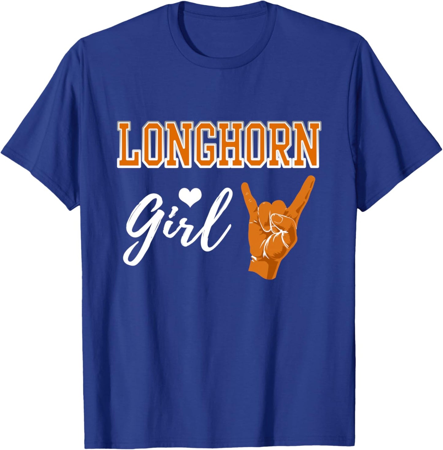 Longhorn Girl Heart Souvenir Gift T-Shirt - T-Shirt | Royal