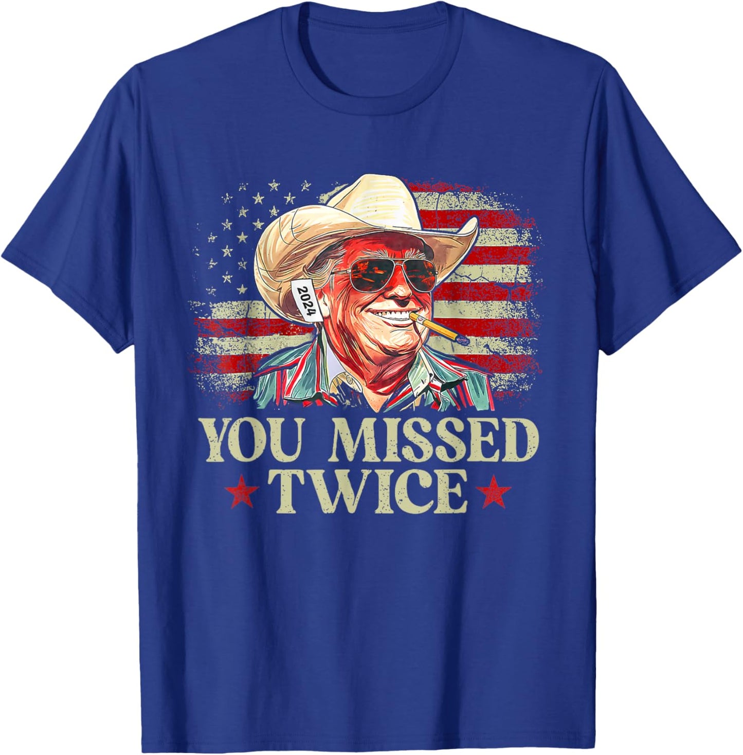Trump Assassination Attempt Trump 2024 You Missed Twice T-Shirt - T-Shirt | Royal