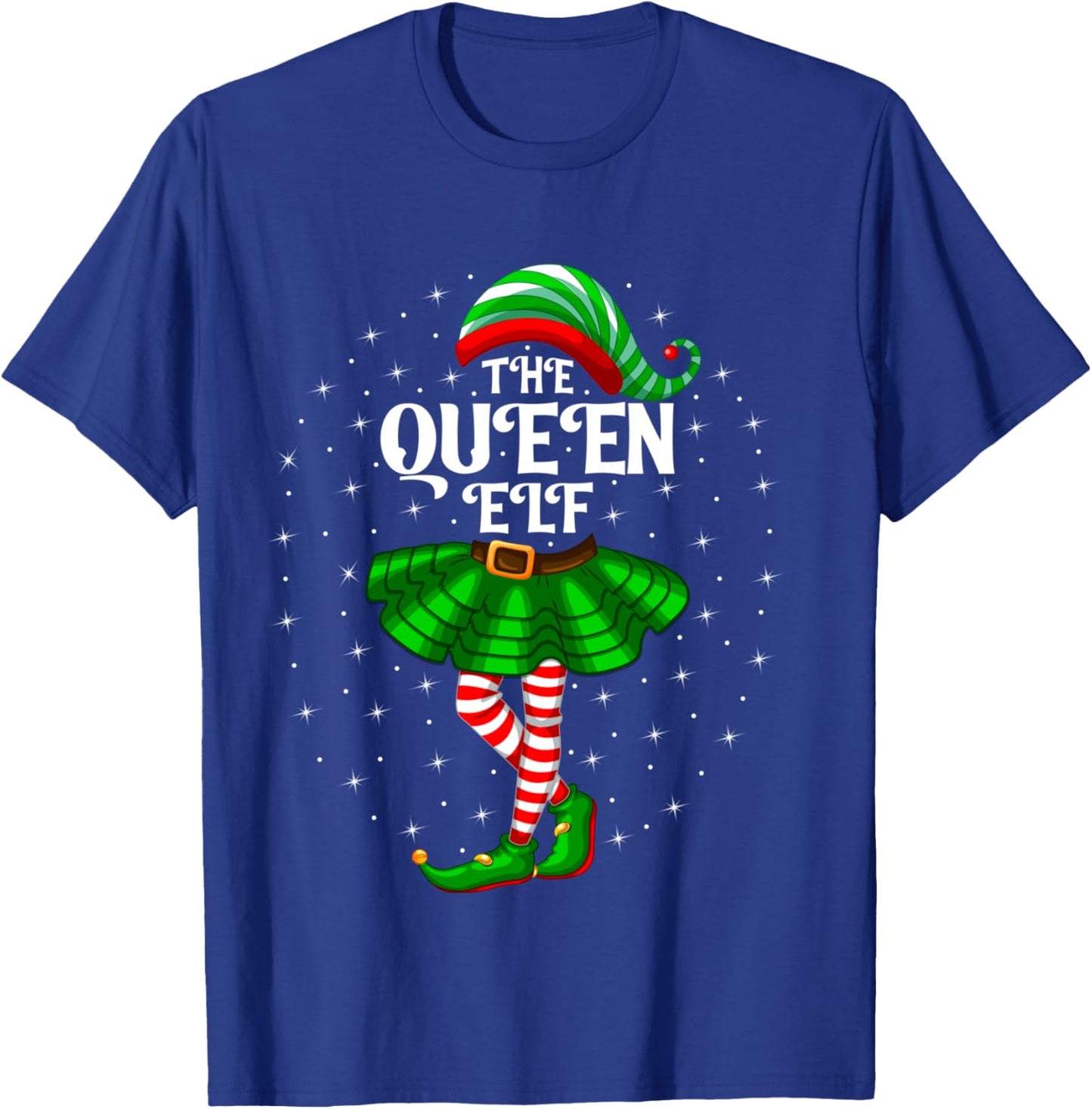 Xmas Family Matching Women Girls Mom The Queen Elf Christmas T-Shirt - T-Shirt | Royal