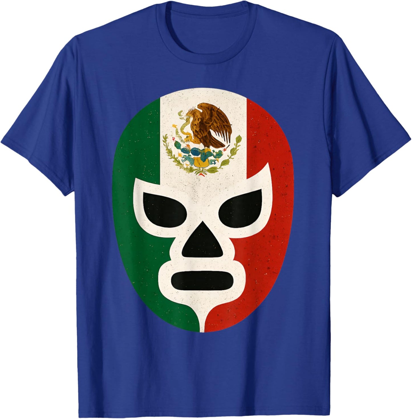 Mexican Wrestling Mask Lucha Libre Flag Aztec T-Shirt - T-Shirt | Royal