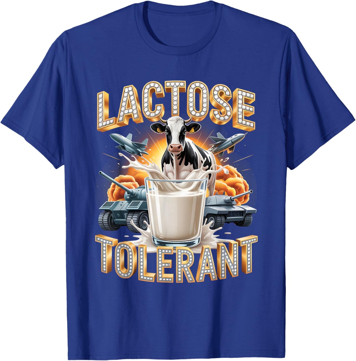 Lactose Tolerant Shirt Dairy Domination Art T-Shirt - T-Shirt | Royal