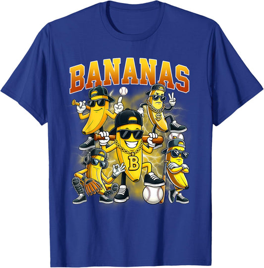 Funny Banana Lovers Bootleg Bananas Men Women Boys Kids T-Shirt - T-Shirt | Royal