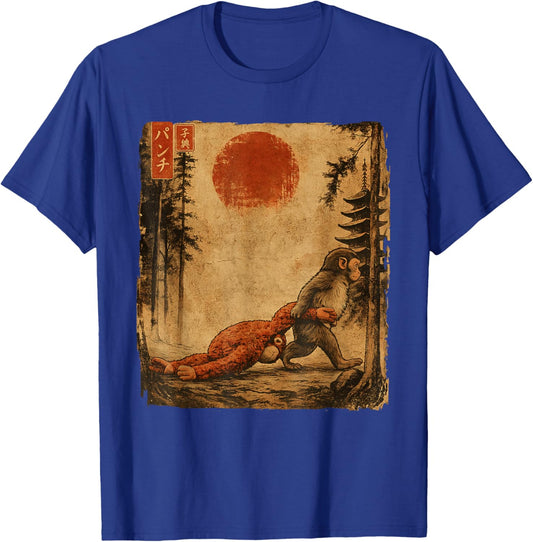 Macaque Ukiyo-e Art T-Shirt - T-Shirt | Royal