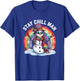 Stay Chill Man Hippie Snowman Bohemian Rainbow Xmas Winter T-Shirt - T-Shirt | Royal