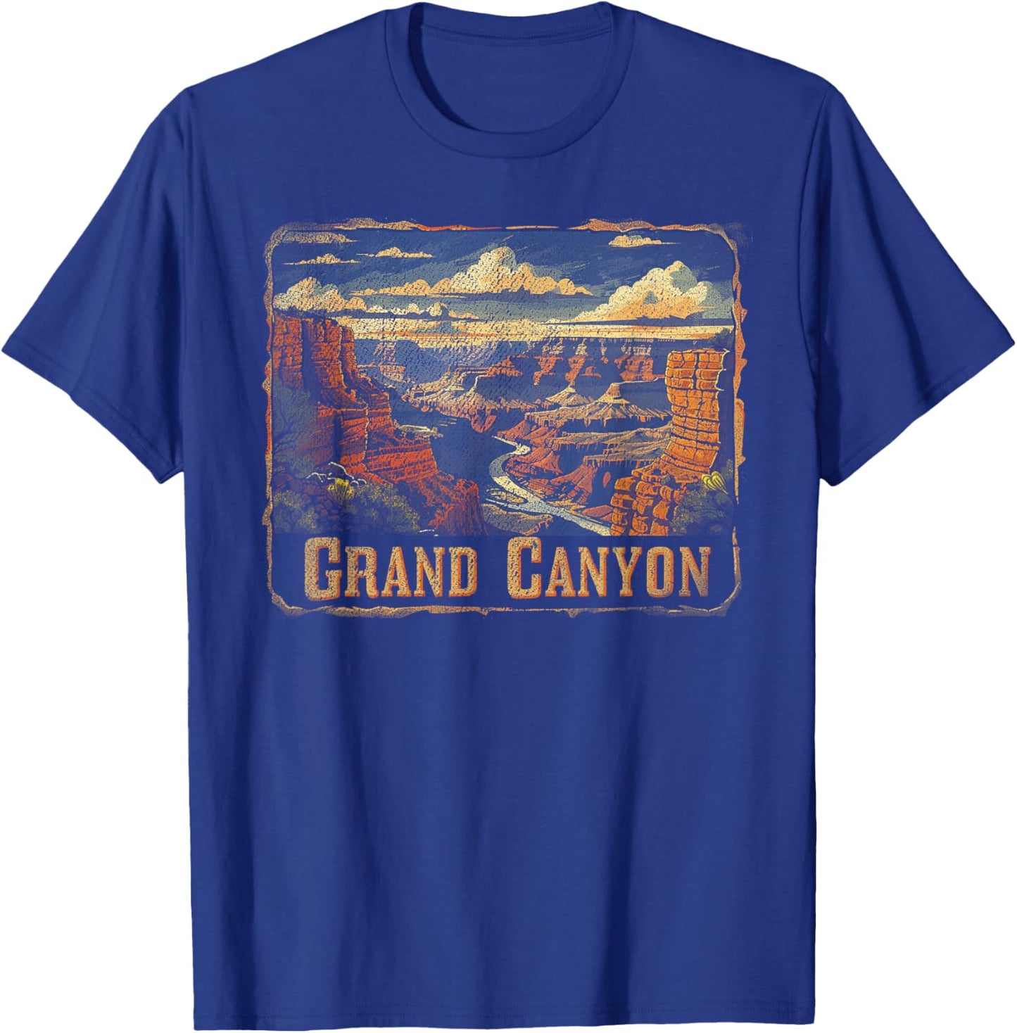 Grand Canyon - US National Park Vintage Men Women Kids Retro T-Shirt - T-Shirt | Royal