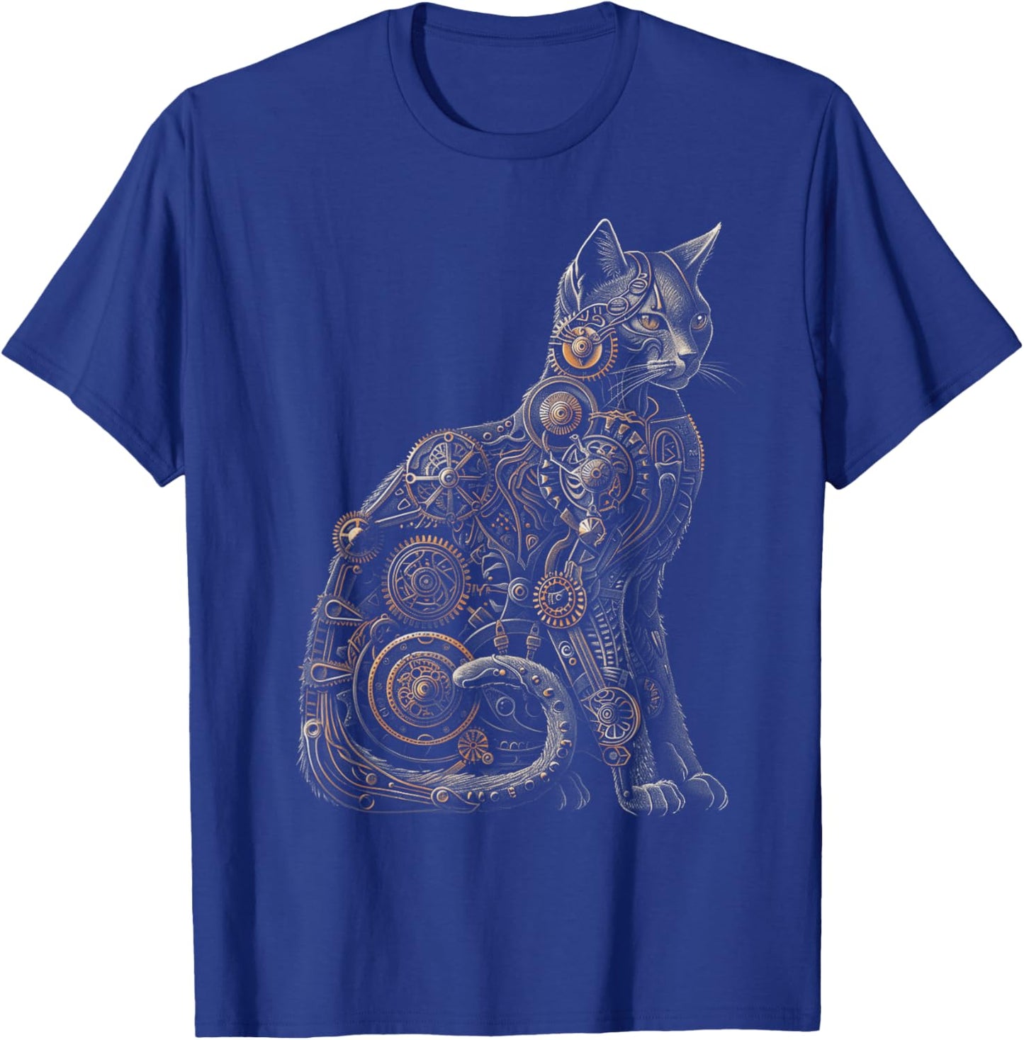 Cat Steampunk Mechanical for Cat Lovers T-Shirt - T-Shirt | Royal