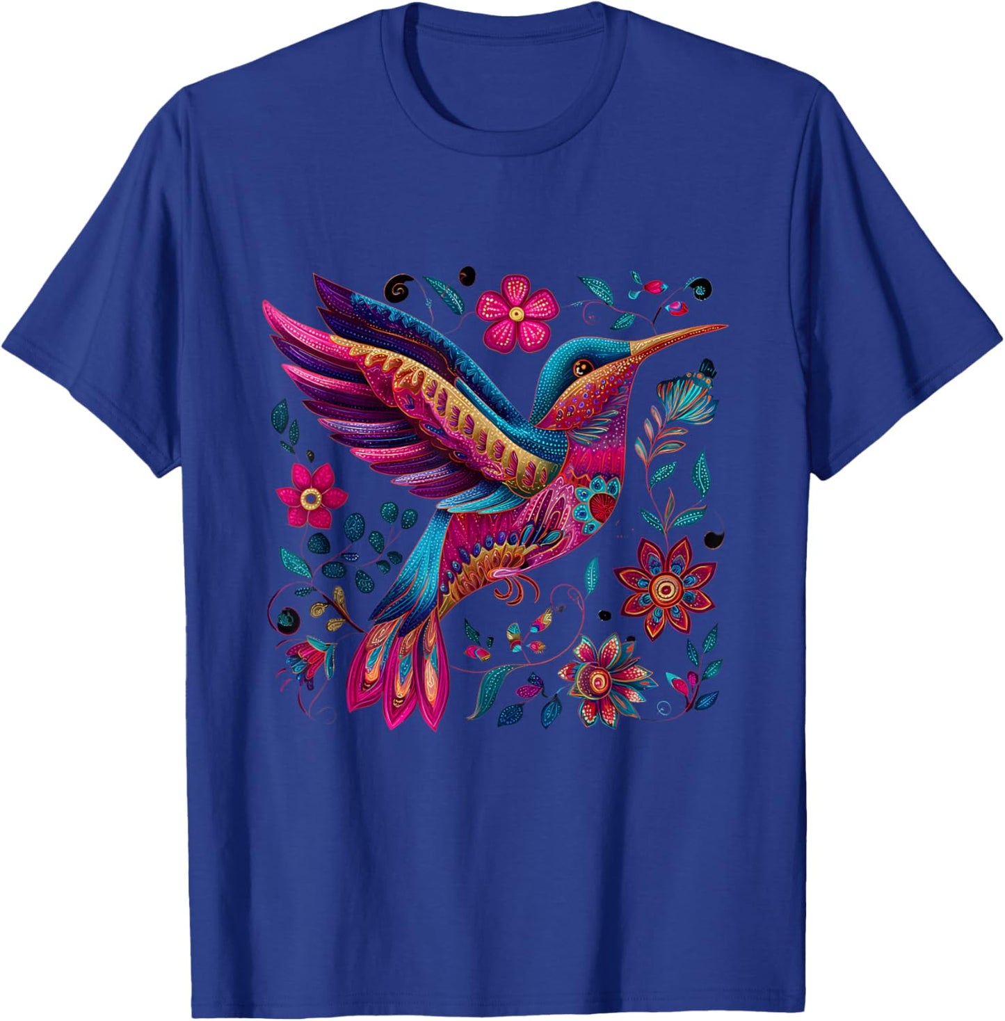 Hummingbird Animal Lover Nature Graphic Art Tropical Bird T-Shirt - T-Shirt | Royal