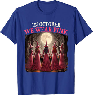 in October We Wear Pink - Halloween Breast Cancer Awerness T-Shirt - T-Shirt | Royal