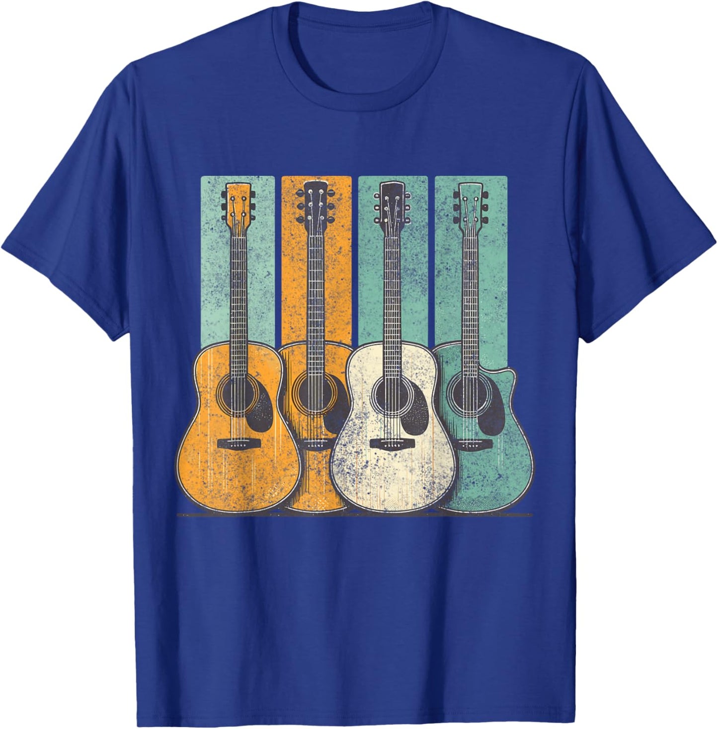 Acoustic Guitar Vintage Guitarist Music T-Shirt - T-Shirt | Royal