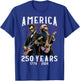 George Washington Abe Lincoln Playing Guitar 250th America T-Shirt - T-Shirt | Royal