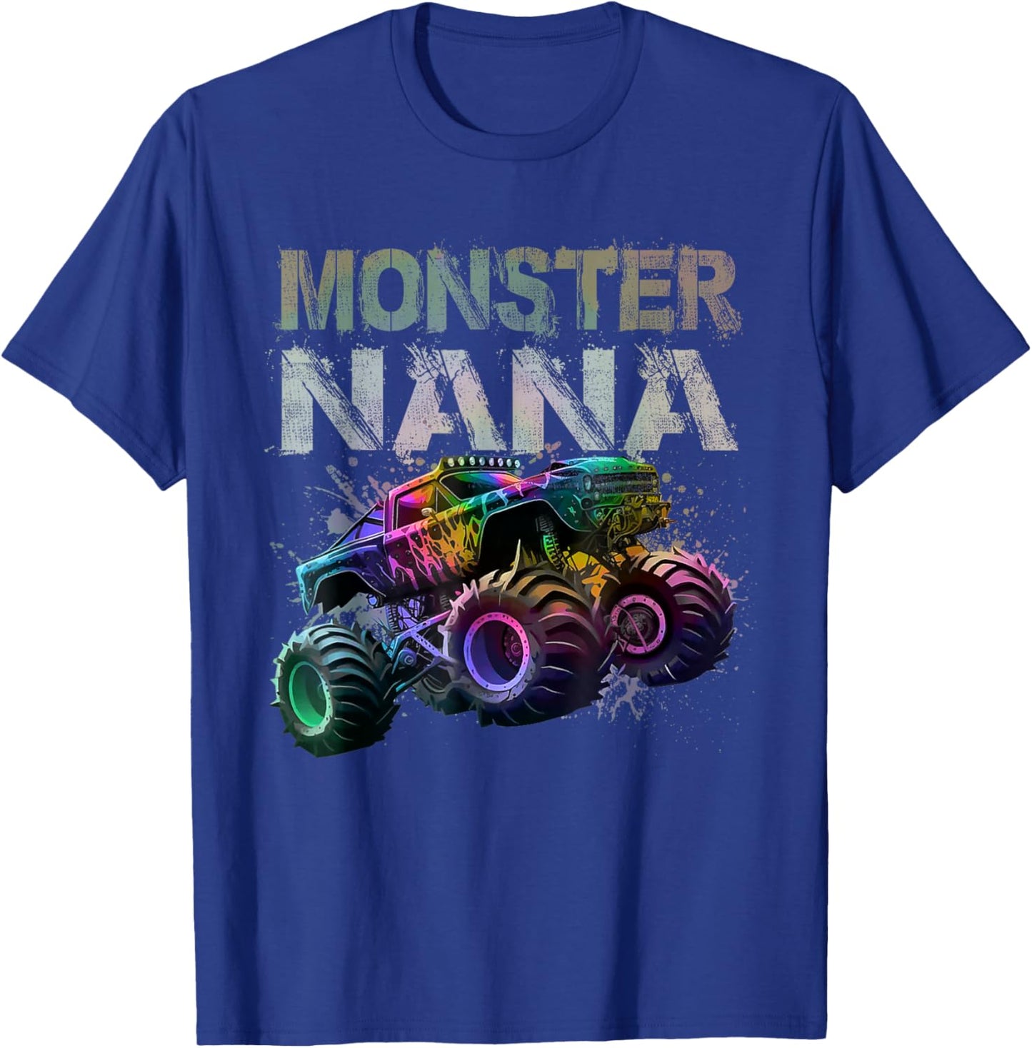 Monster Truck Nana Family Matching Monster Truck Tie Dye T-Shirt - T-Shirt | Royal