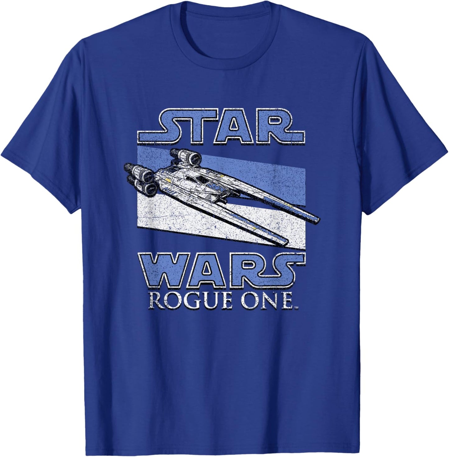 Star Wars Rogue One Iconic U-wing Fighter Distressed Poster T-Shirt - T-Shirt | Royal