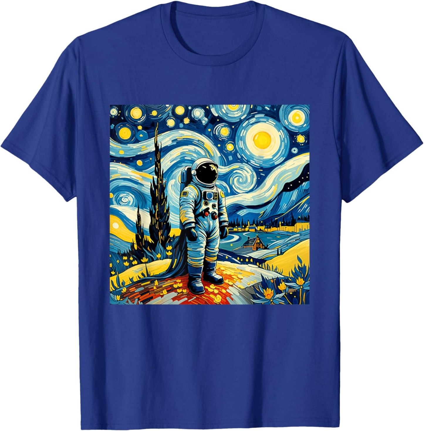 Van Gogh Starry Night Astronaut space lovers T-Shirt - T-Shirt | Royal