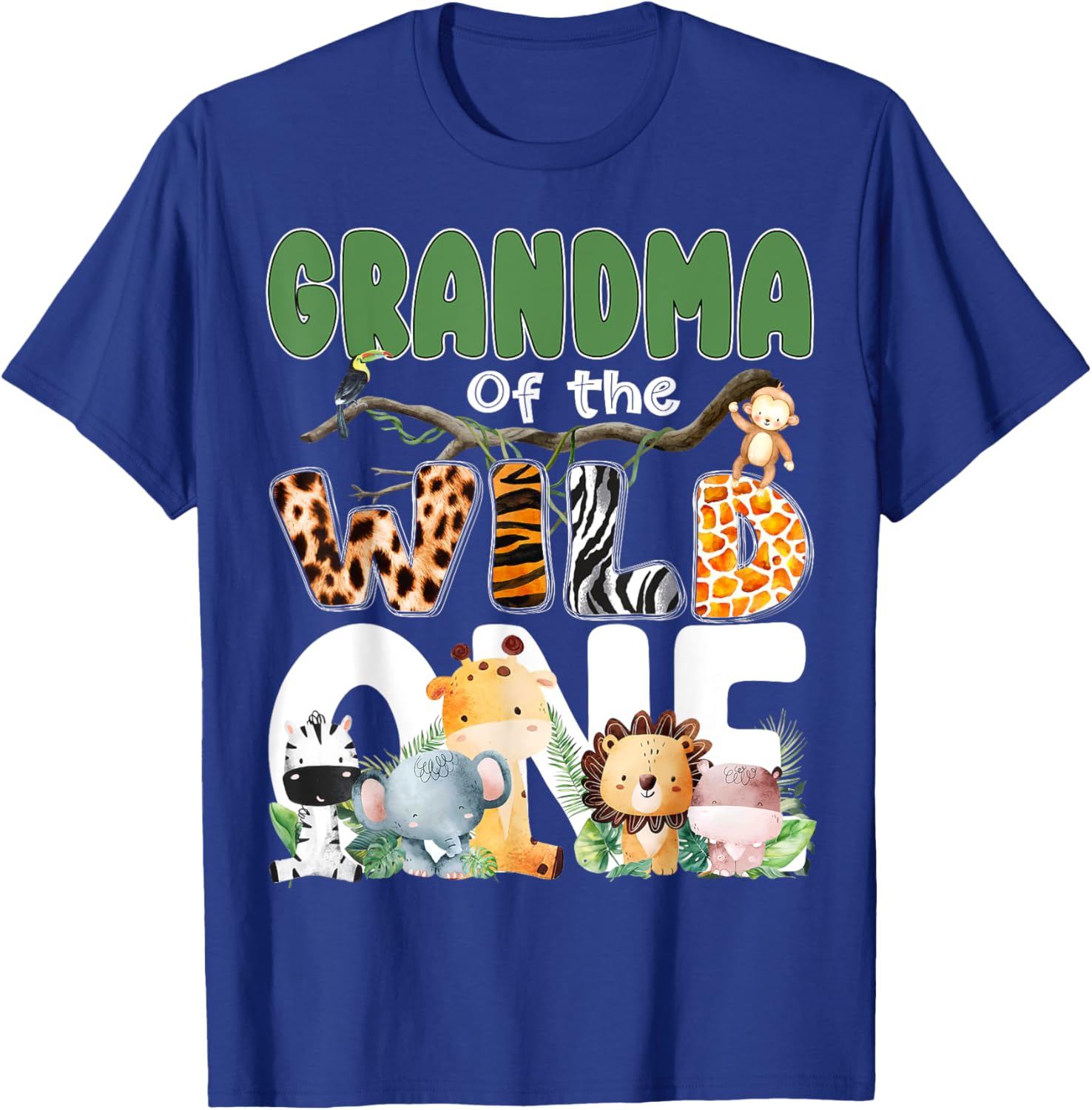 Grandma Of The Wild One 1st Birthday Safari Family Matching T-Shirt - T-Shirt | Royal