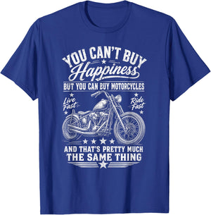 Motorbike Birthday Funny Old Cool Cruiser Fathers Day T-Shirt - T-Shirt | Royal