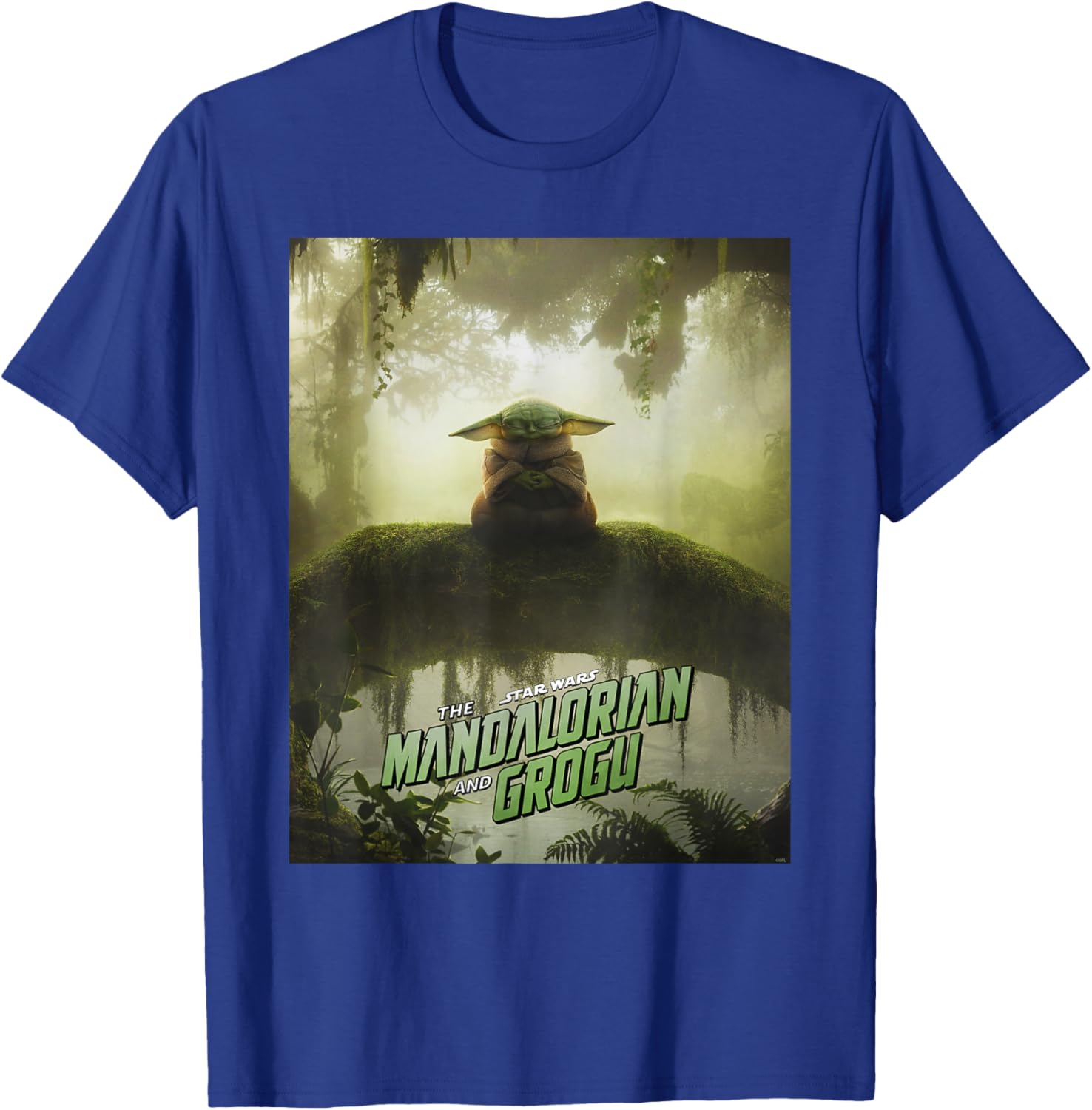 Star Wars The Mandalorian and Grogu Movie Meditating Poster T-Shirt - T-Shirt | Royal
