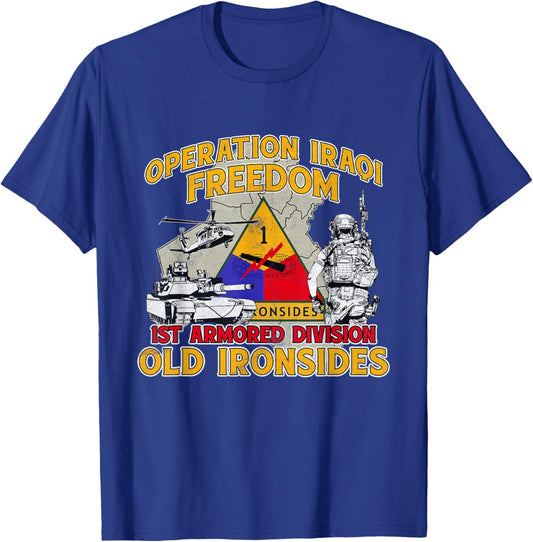 1st Armored Division - Operation Iraqi Freedom OIF Veteran T-Shirt - T-Shirt | Royal