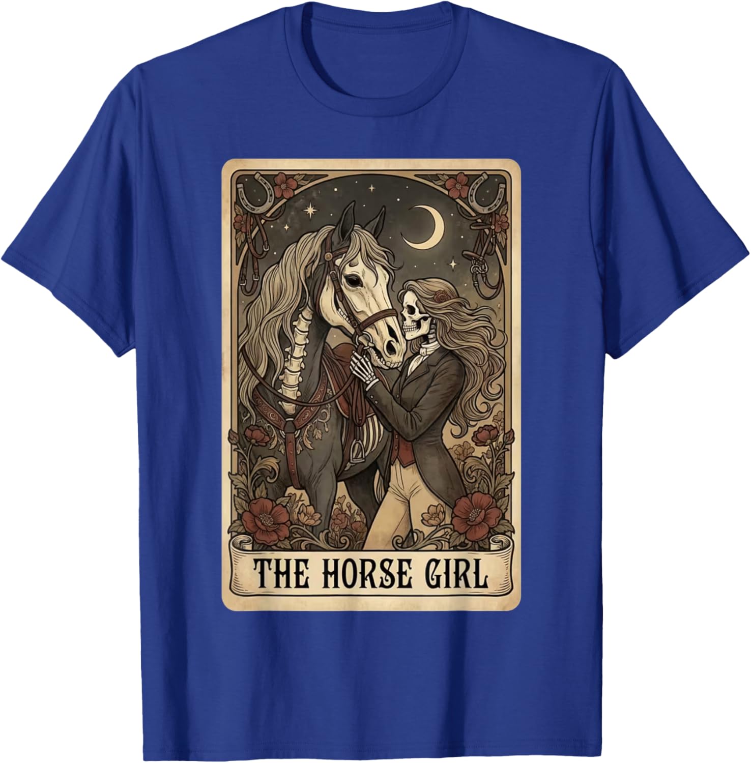 The Horse Girl Vintage Gothic Tarot Card Equestrian Art T-Shirt - T-Shirt | Royal