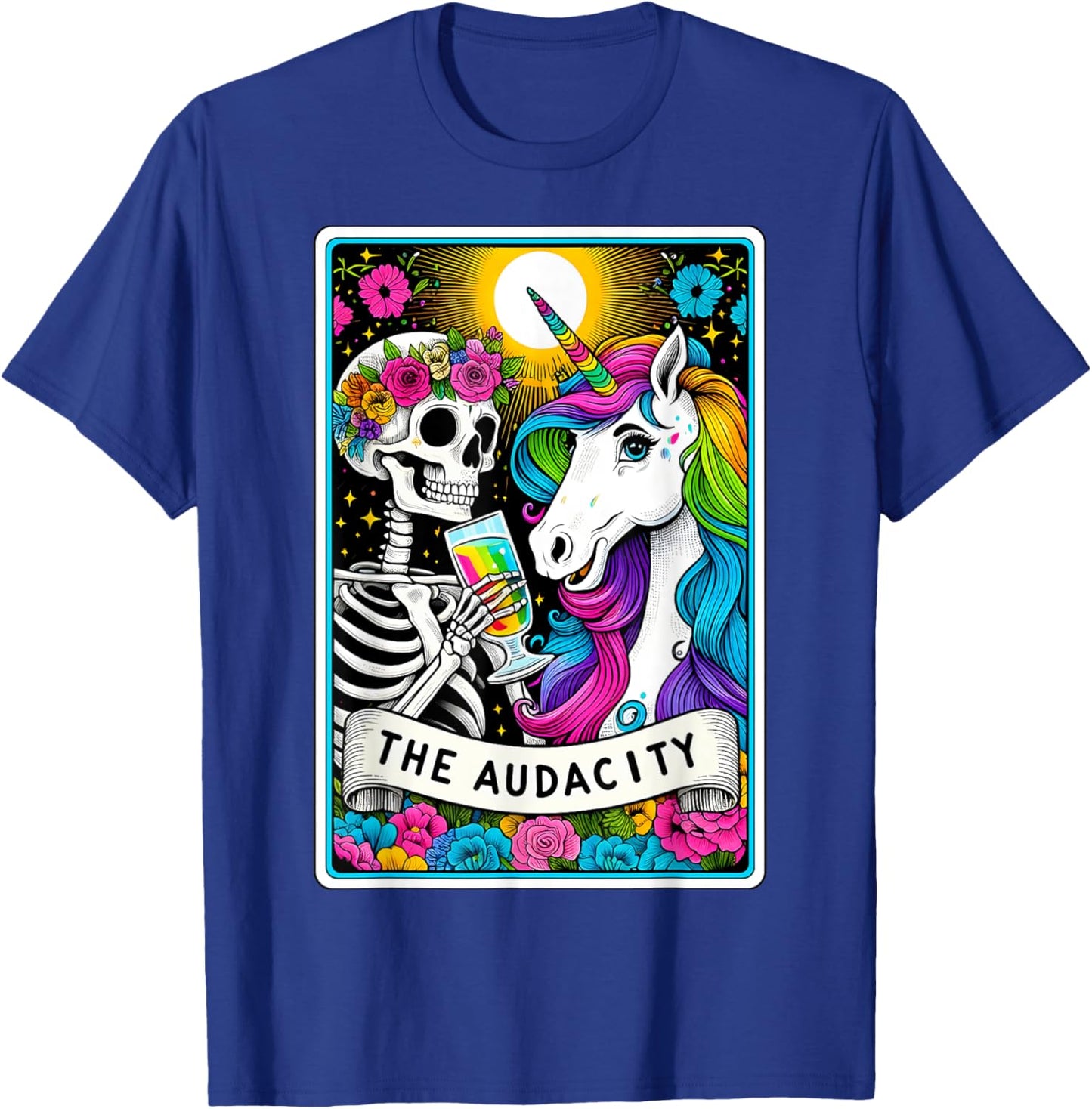 The Audacity Tarot Card Funny Unicorn Skeleton Girly Women T-Shirt - T-Shirt | Royal