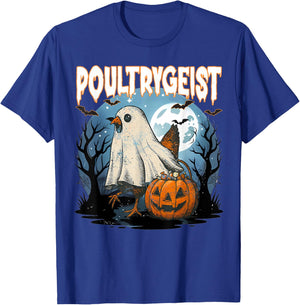 Poultrygeist Funny Halloween Chicken Ghost Costume Pumpkin T-Shirt - T-Shirt | Royal