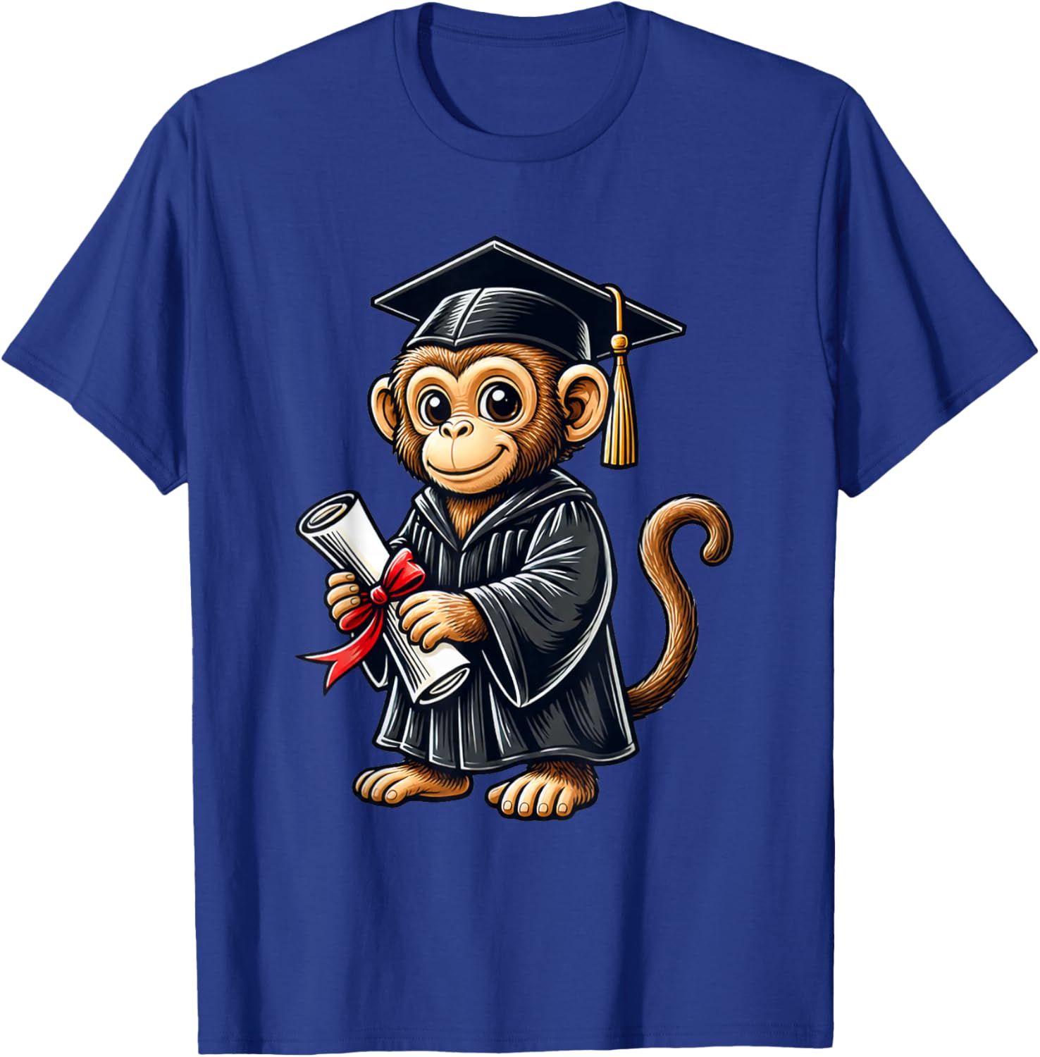 Cute Monkey Graduation T-Shirt - T-Shirt | Royal