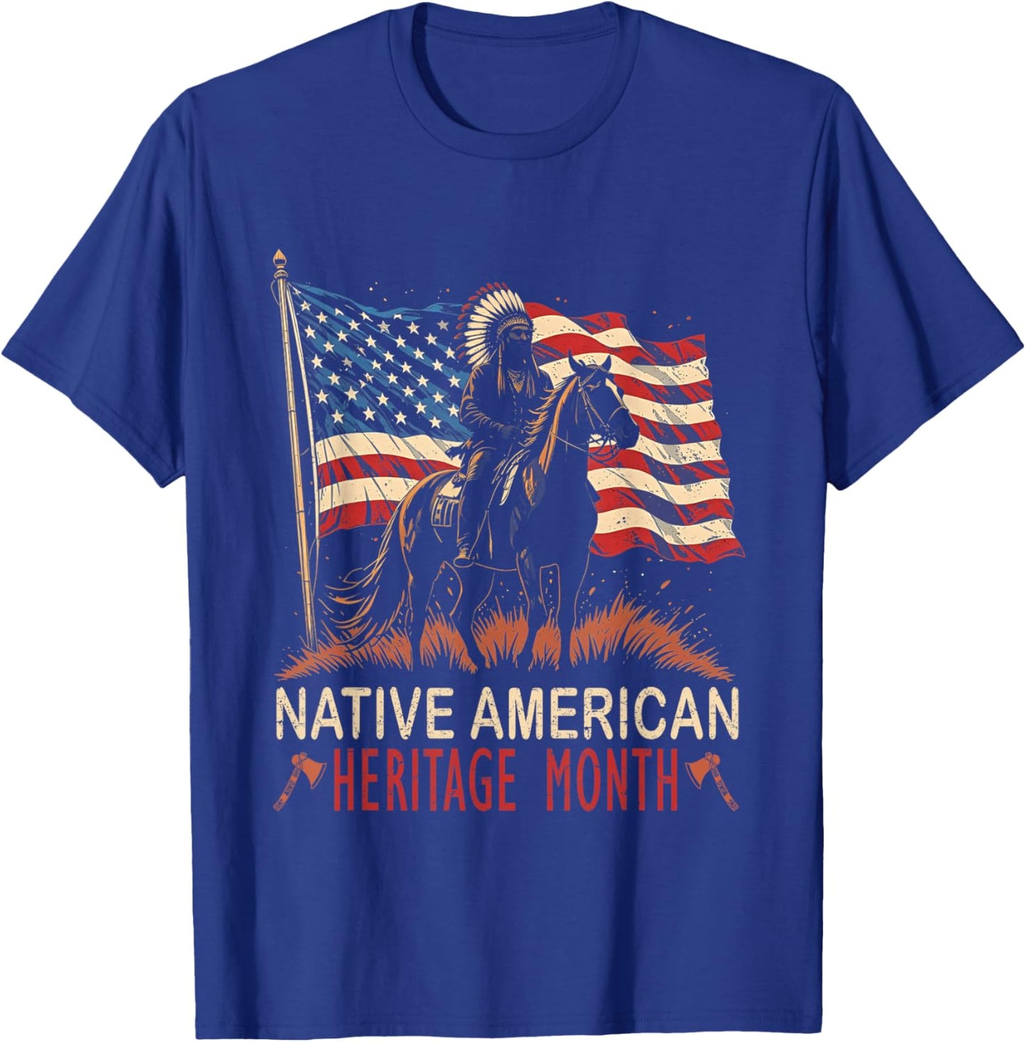 National Native American Heritage Month Cool Vintage History T-Shirt - T-Shirt | Royal