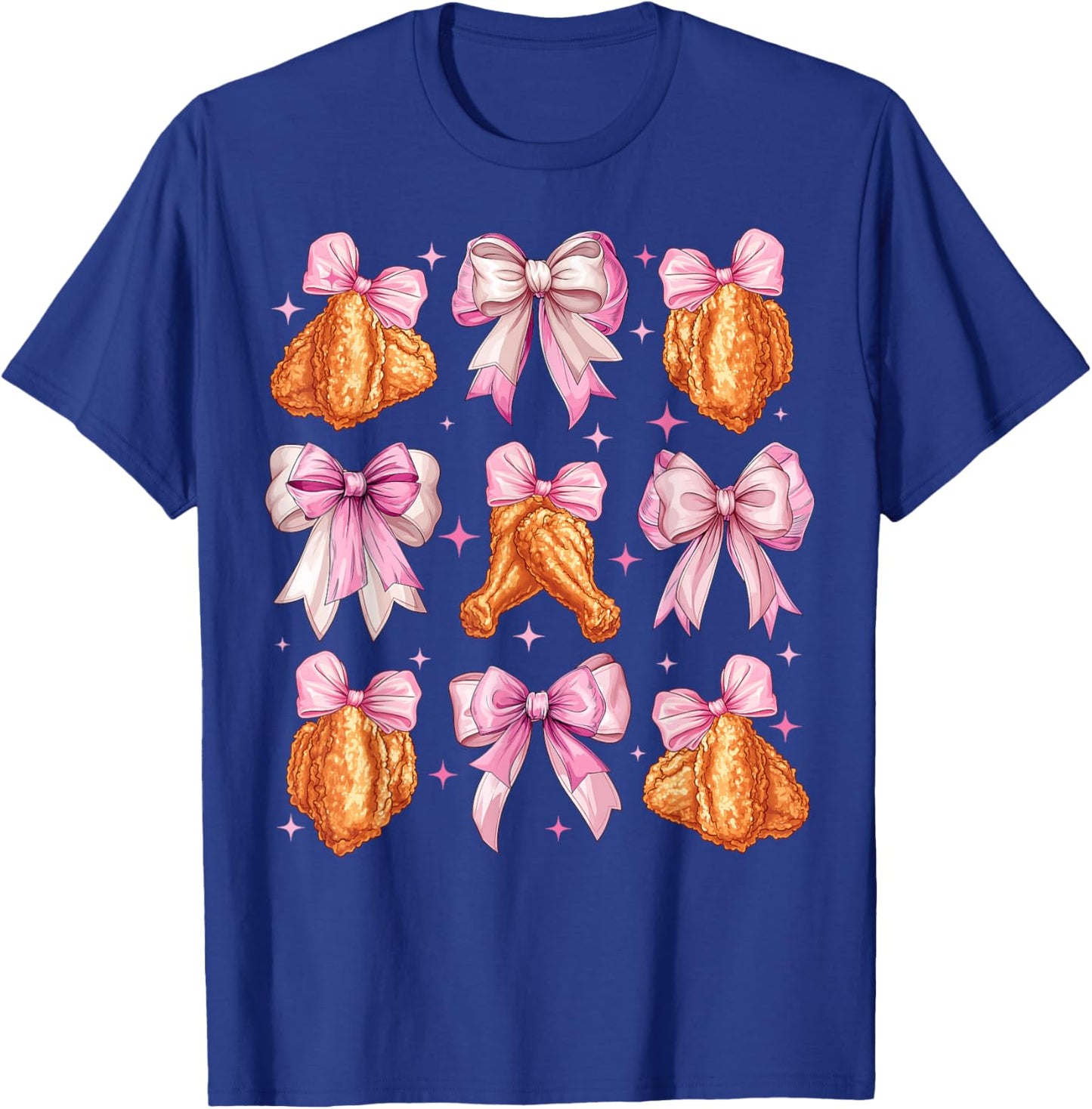 Coquette Bow Chicken Wings Girl Mom Pink Mother's Day T-Shirt - T-Shirt | Royal