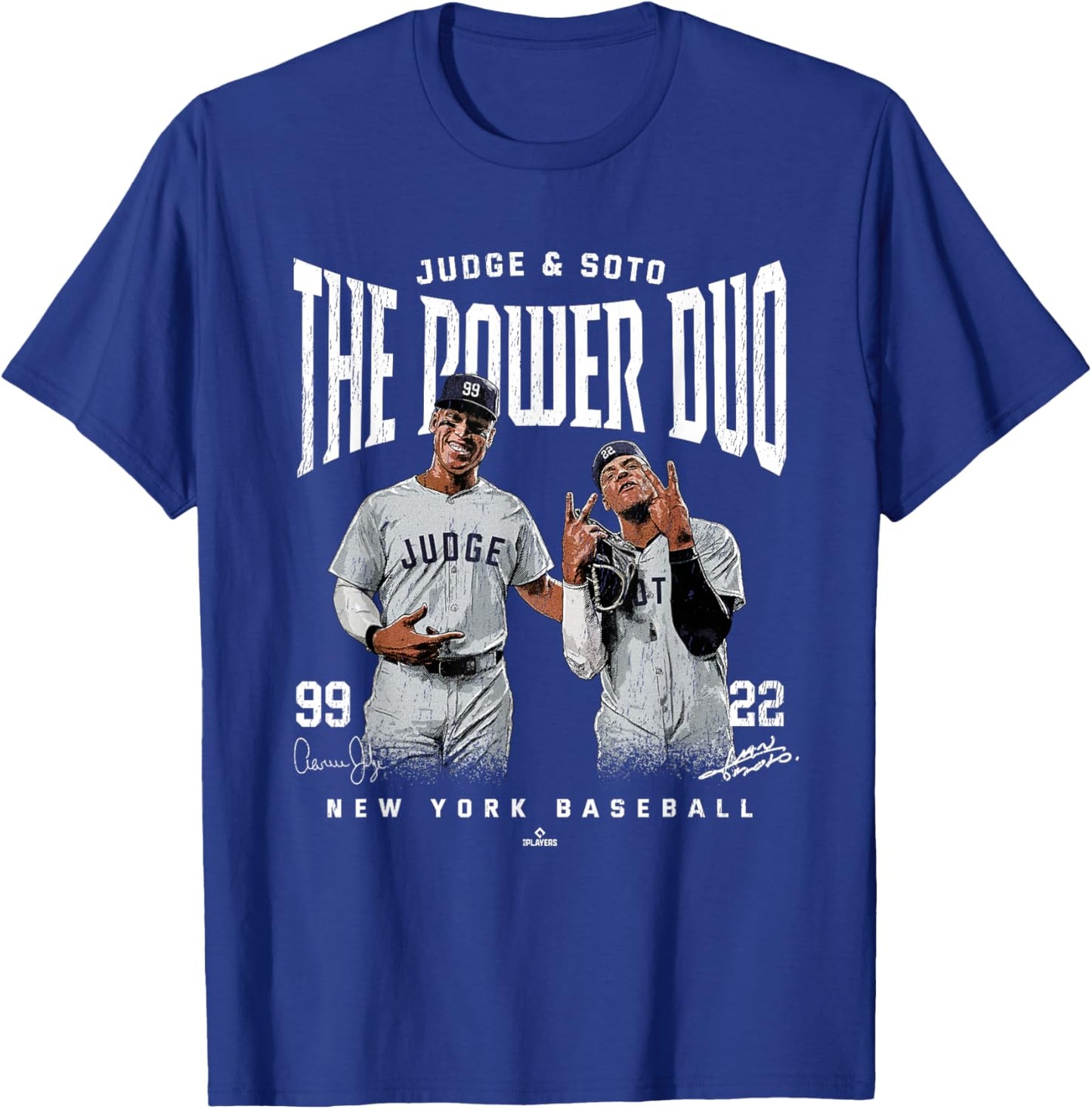 Judge & Soto The Power Duo Aaron Judge New York MLBPA T-Shirt - T-Shirt | Royal