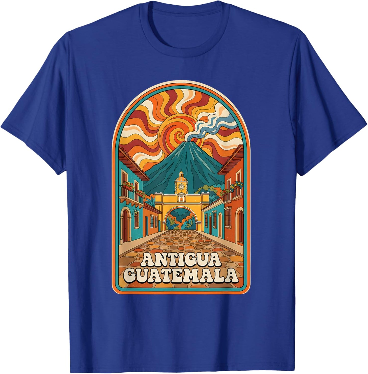 Retro Antigua Guatemala Santa Catalina Arch T-Shirt - T-Shirt | Royal