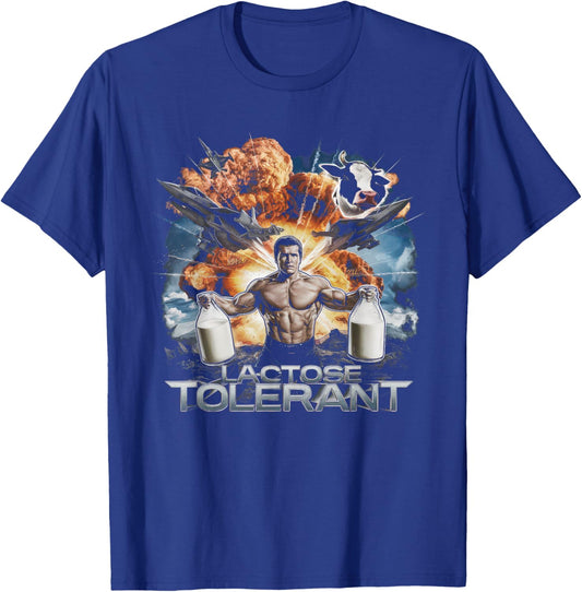 Lactose Tolerant Shirt Men Women Funny Meme Retro Pro-Dairy T-Shirt - T-Shirt | Royal