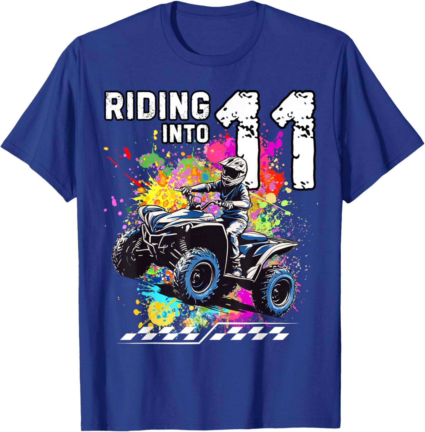 Riding Into 11 Year Old ATV Birthday T-Shirt - T-Shirt | Royal