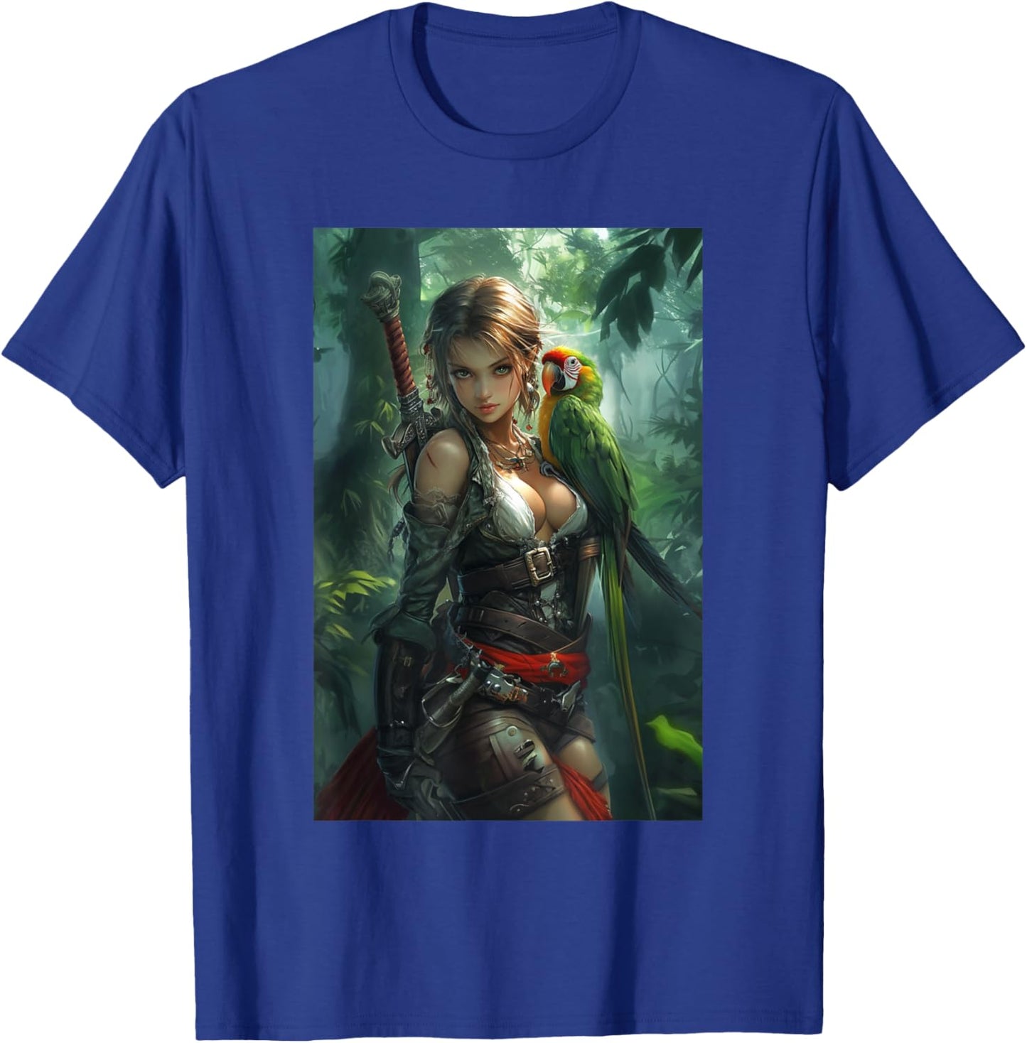 Sexy Anime Girl Pirate Manga Artwork Anime Merch T-Shirt - T-Shirt | Royal