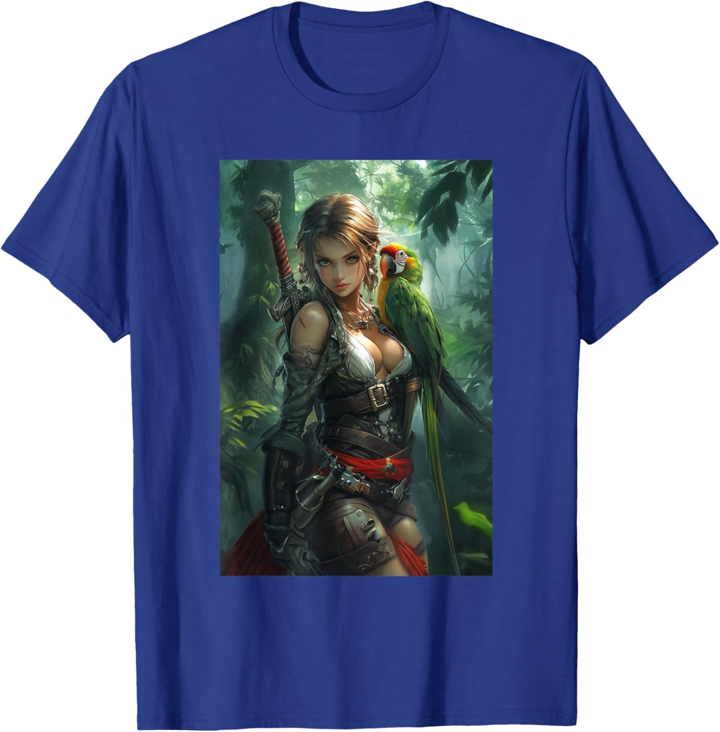 Sexy Anime Girl Pirate Manga Artwork Anime Merch T-Shirt - T-Shirt | Royal
