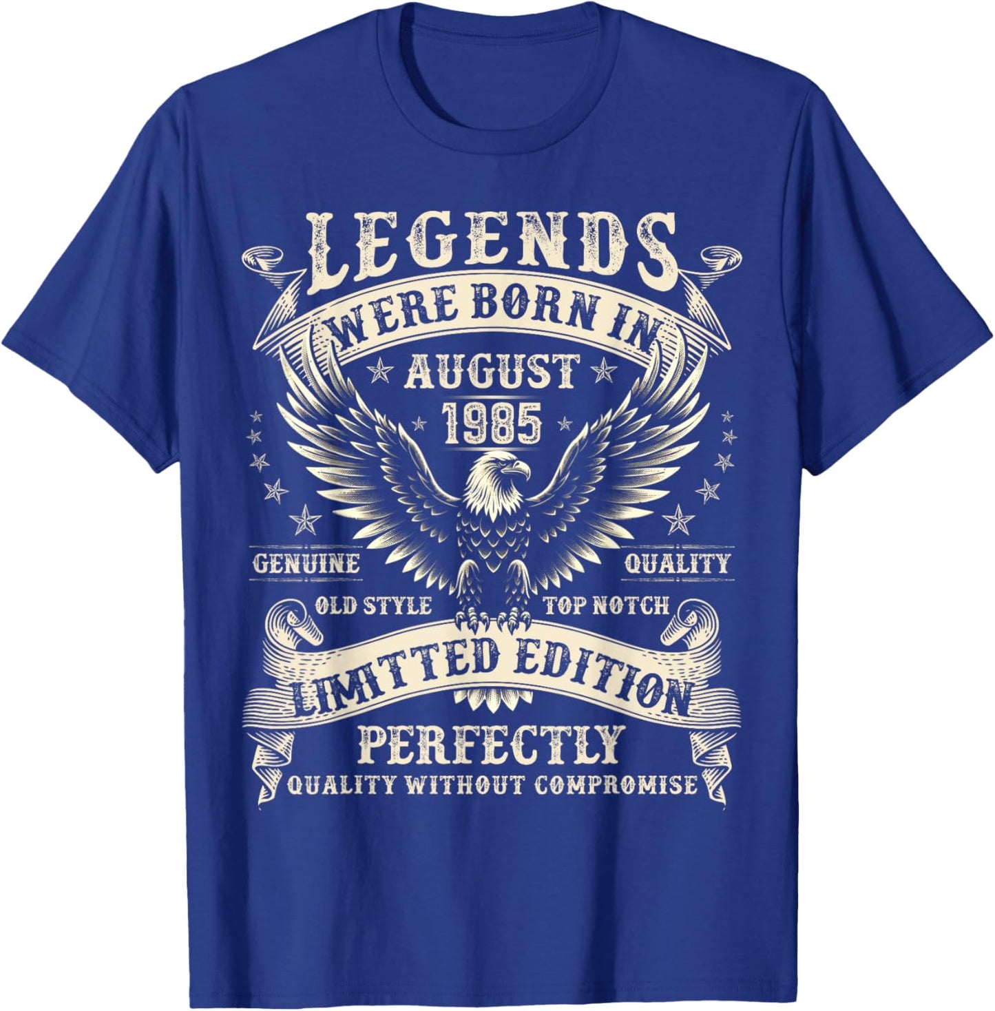 39 Year Old Birthday Gifts 39th Birthday August 1985 T-Shirt - T-Shirt | Royal