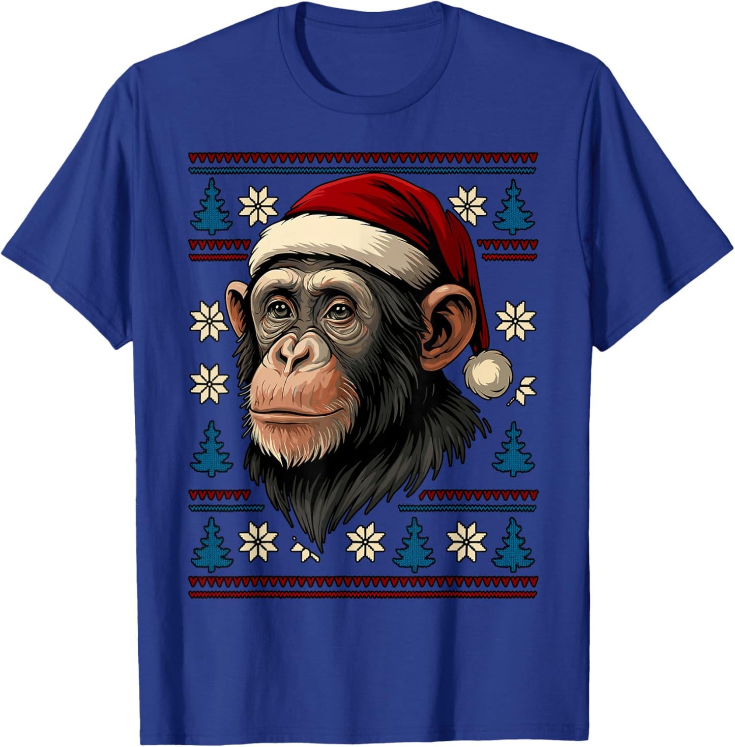 Monkey Ugly Christmas Sweater T-Shirt - T-Shirt | Royal