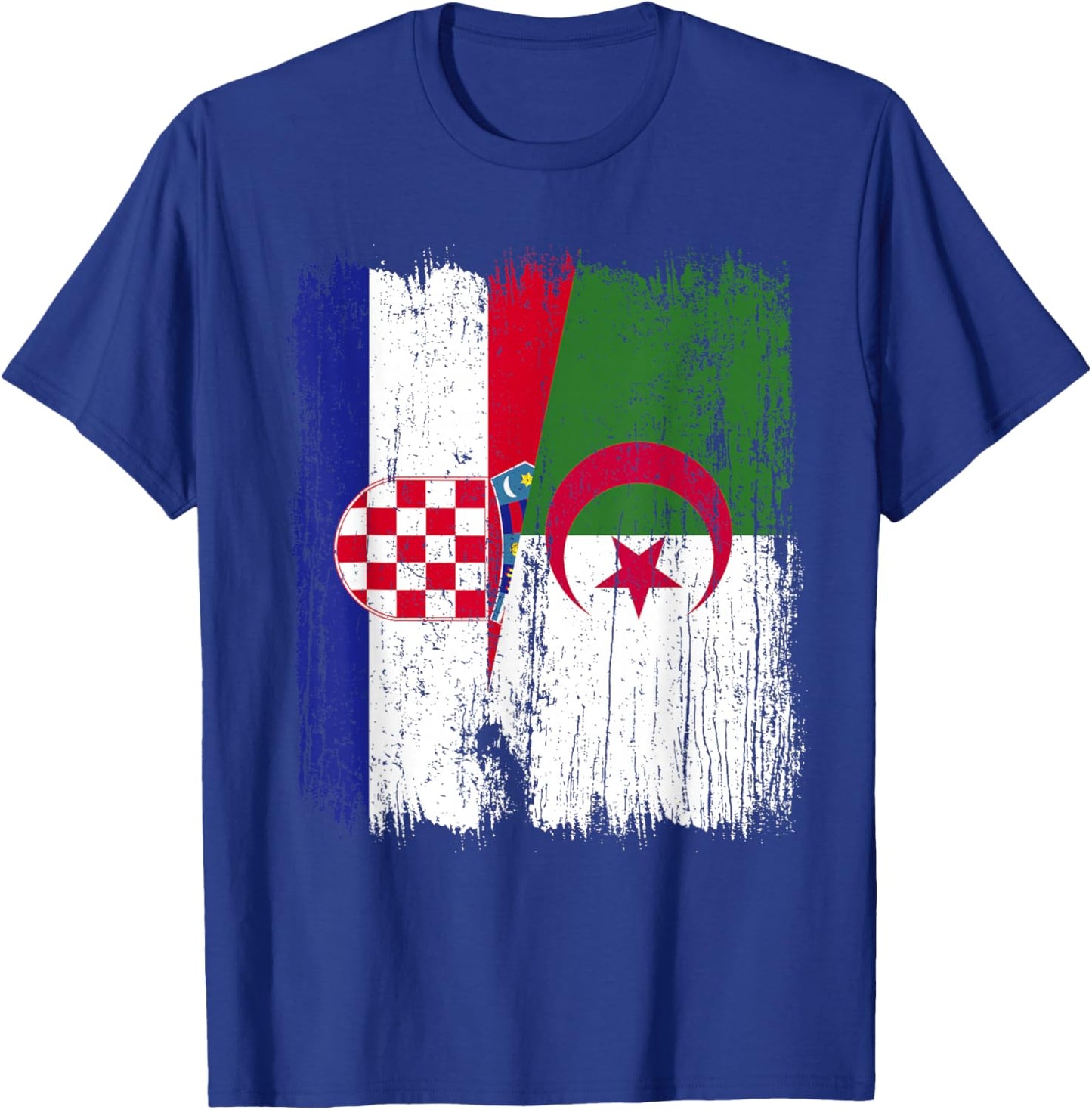 Croatie Algérie Demi Drapeau Croate Patrimoine Algérien T-Shirt - T-Shirt | Royal