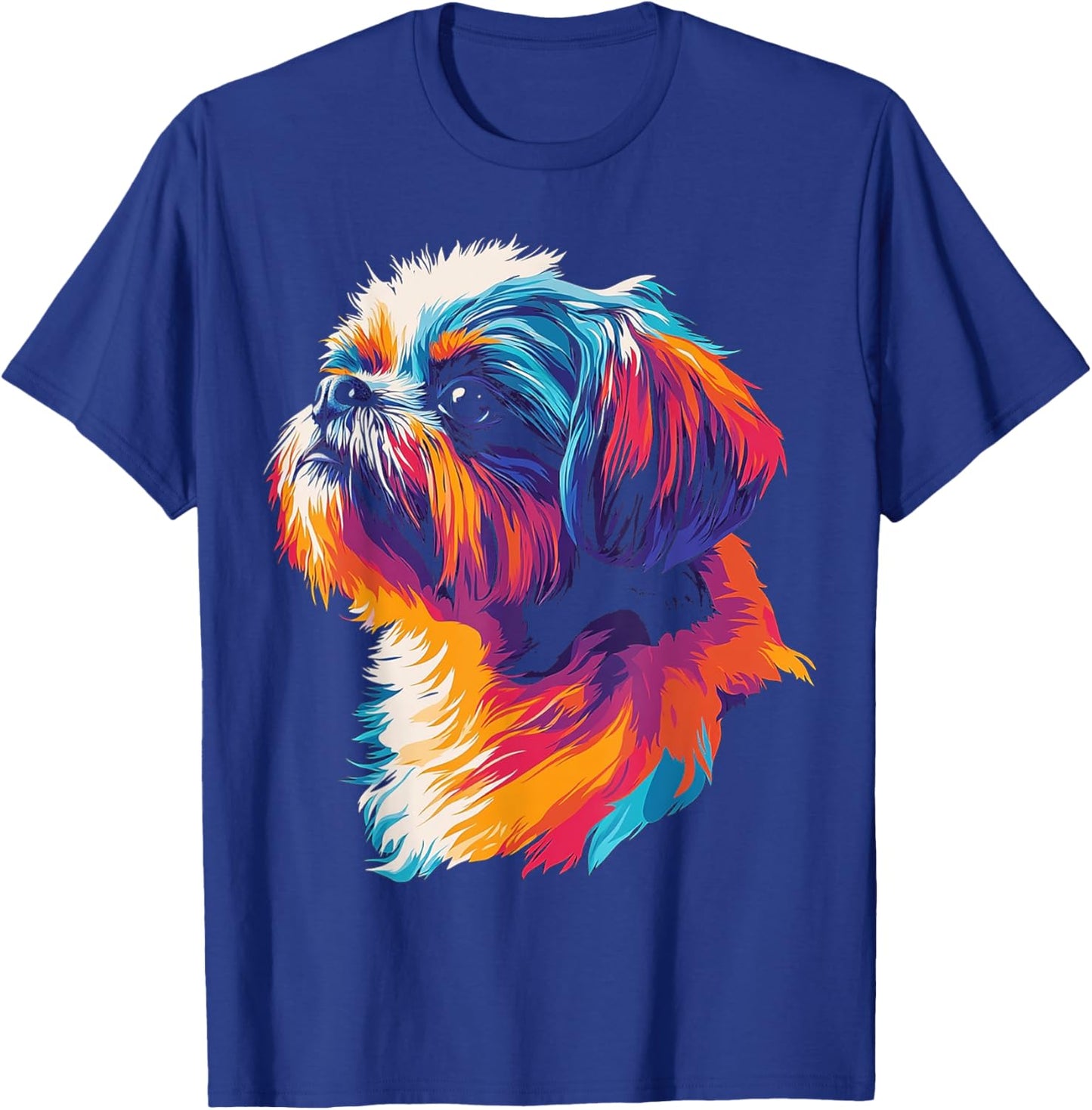 Shih Tzu Dog Motif Pet Artwork Blue Eyes Shih Tzu T-Shirt - T-Shirt | Royal