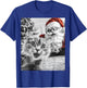 Funny Cat Selfie With Santa Christmas Men Women T-Shirt - T-Shirt | Royal