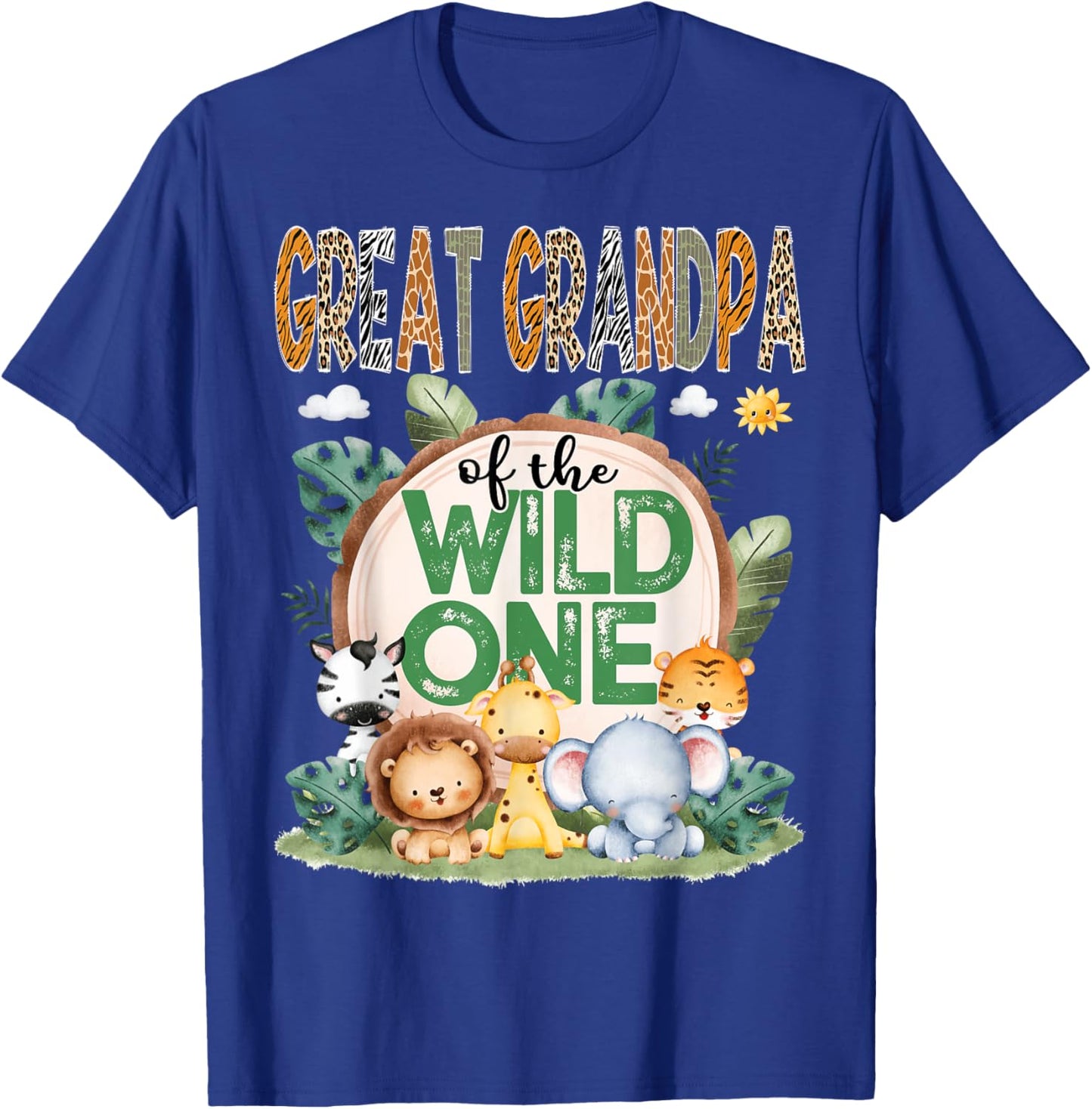 Great Grandpa Of The Wild One Safari Jungle 1St Birthday T-Shirt - T-Shirt | Royal