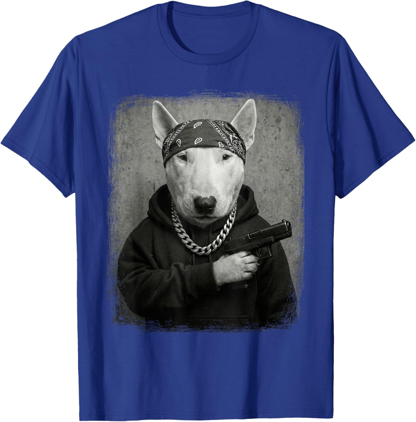 Street Style Bullterrier Gangster Bandana & Kette Lustig T-Shirt - T-Shirt | Royal