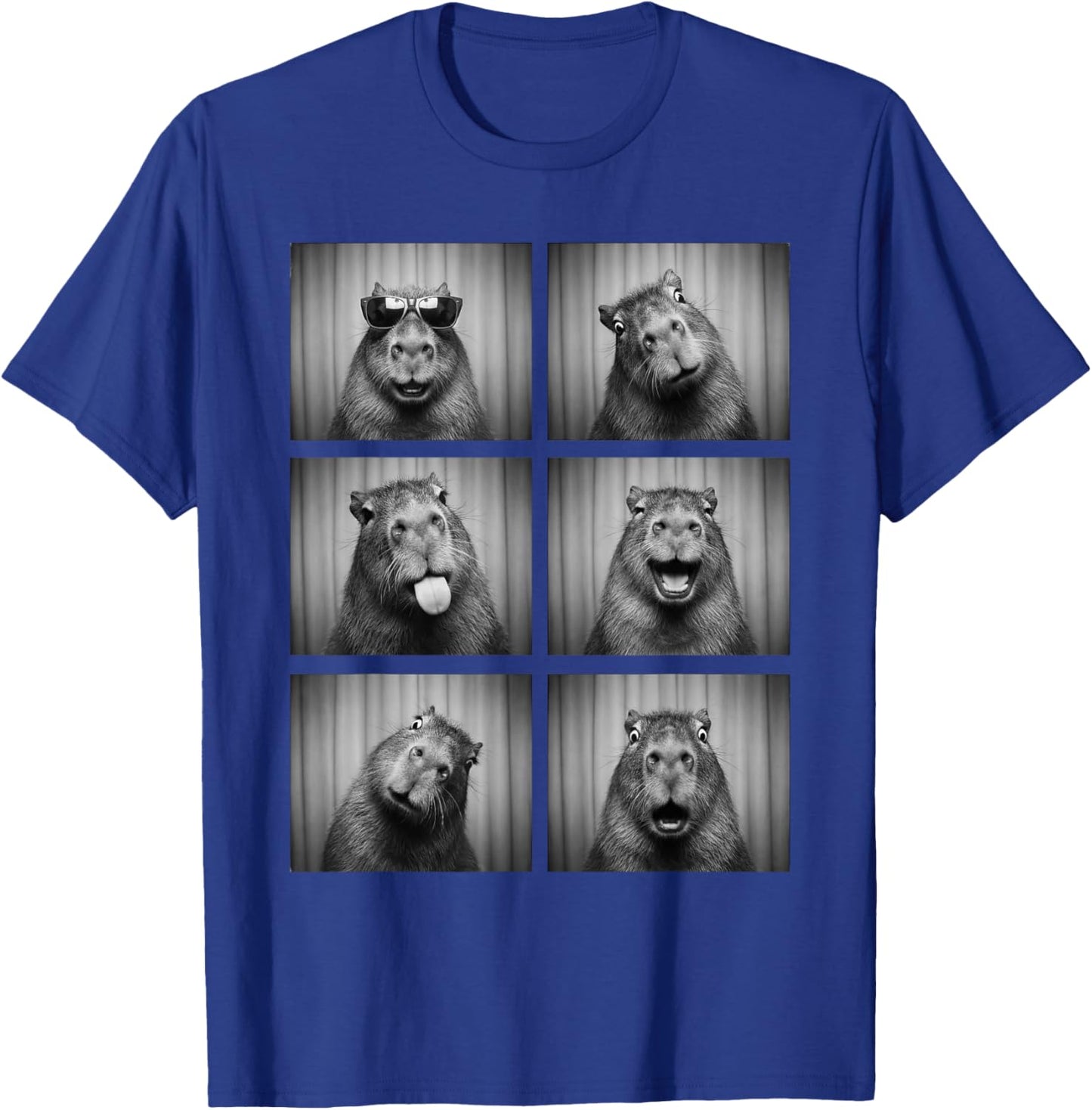 Capybara Photobooth Rodent Funny Animal Portrait T-Shirt - T-Shirt | Royal