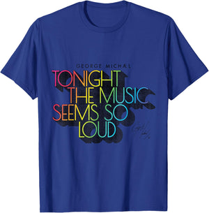George Michael Tonight The Music Retro Rainbow (Dark) T-Shirt - T-Shirt | Royal